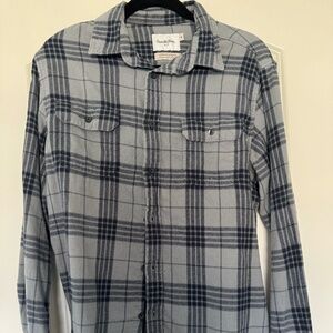 Goodfellow & Co Mens Dark Gray Button-Down Flannel
